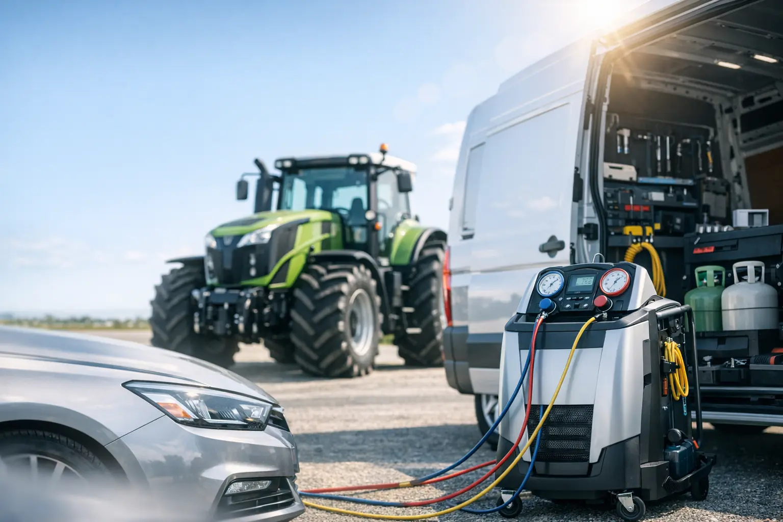 Plnění a recyklace chladiva v autě