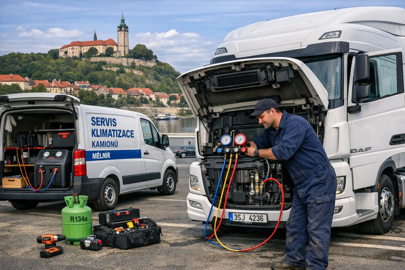 Servis klimatizace kamionu Mělník